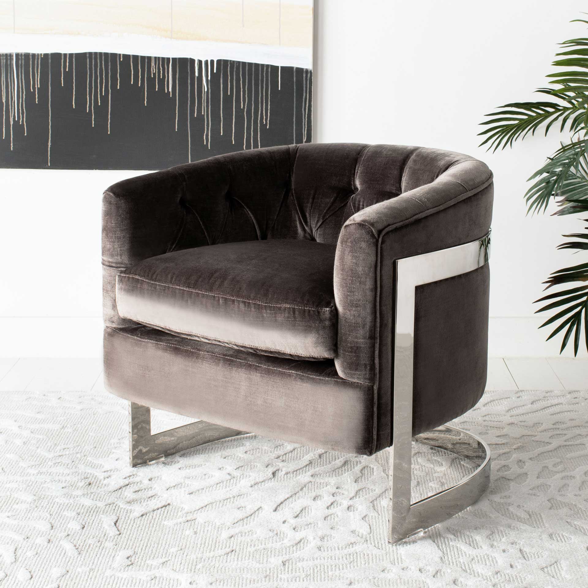 Zelah Velvet Chair Bella Shale Gray - Image 7