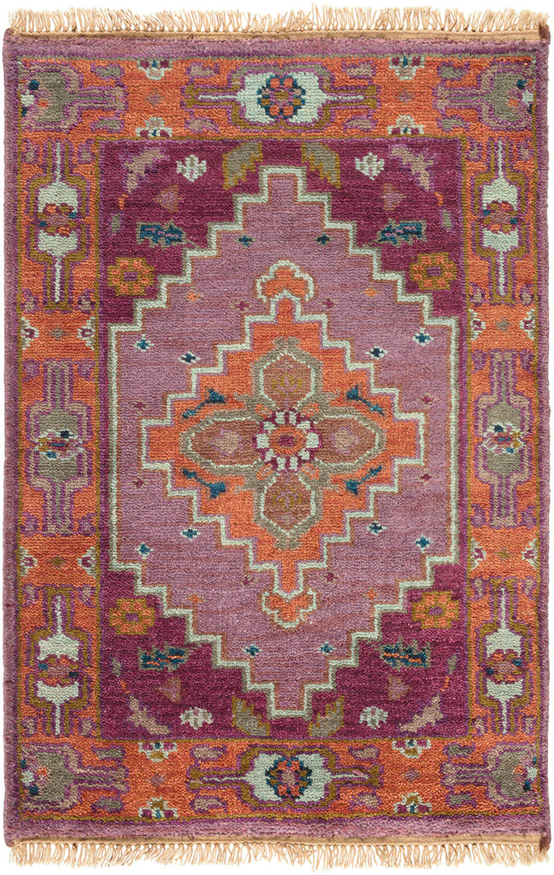 Zeus Eggplant/Rust Area Rug - Image 2