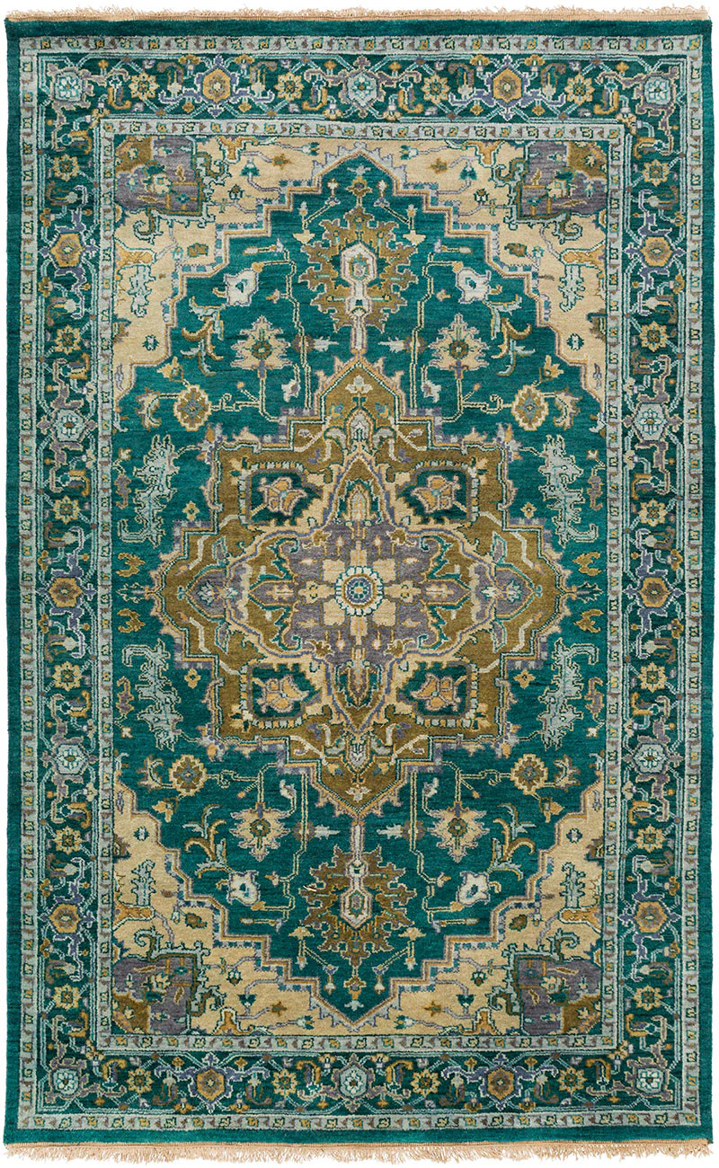 Zeus Teal/Olive Area Rug - Image 2
