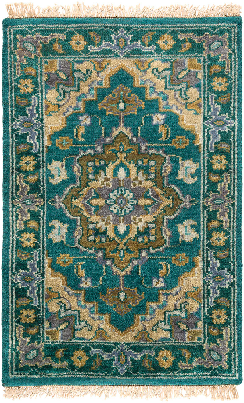 Zeus Teal/Olive Area Rug - Image 3