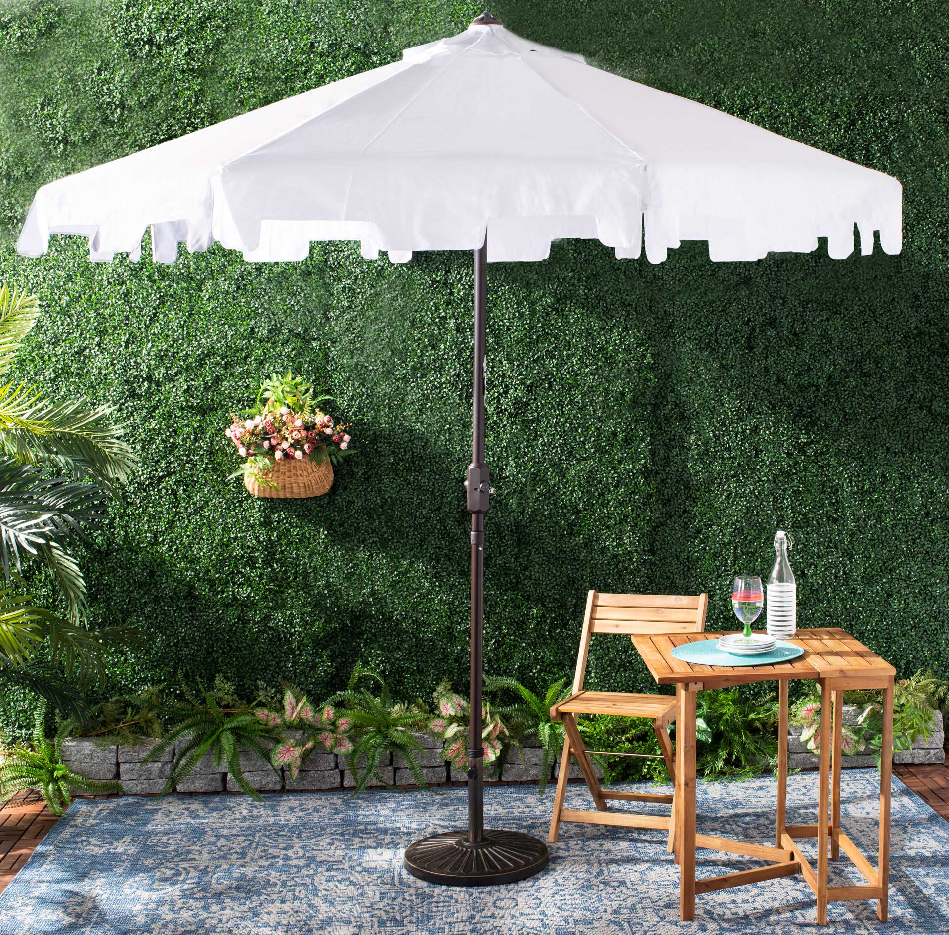 Zinnia Uv Resistant Push Button Tilt Umbrella White - Image 4