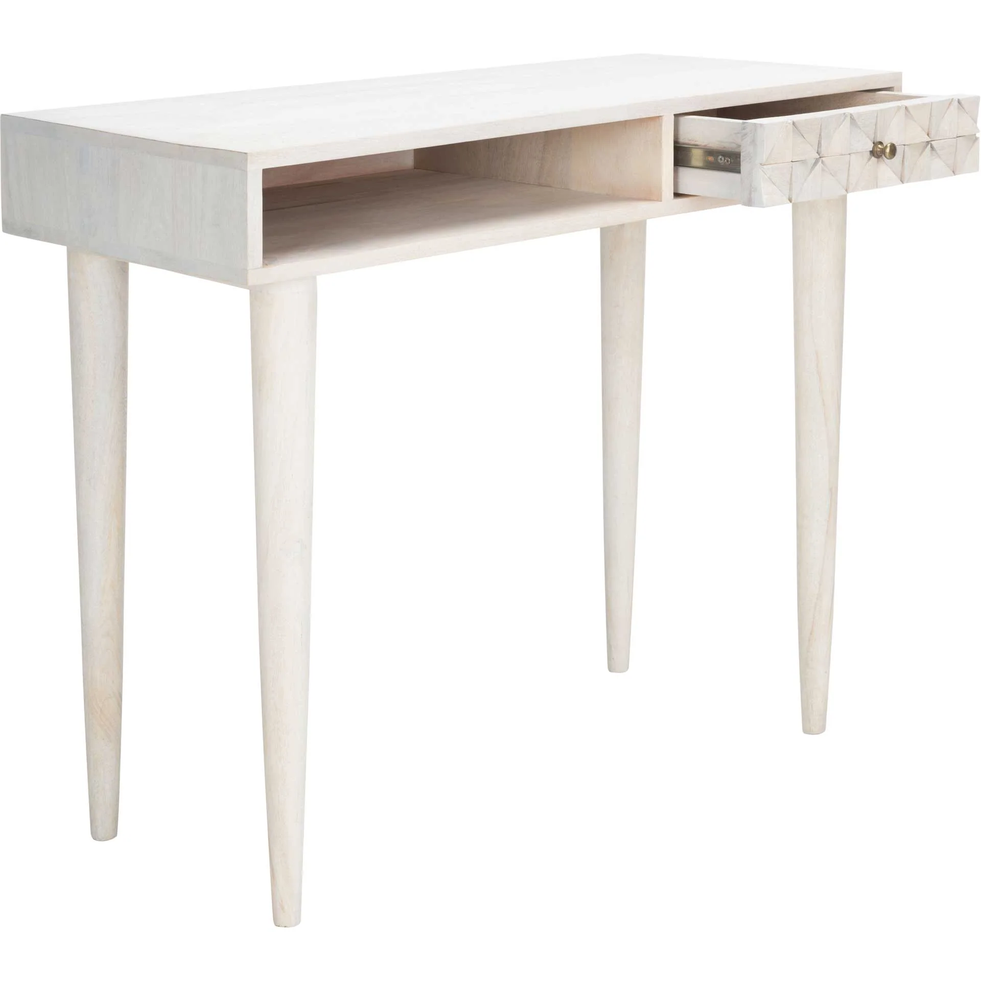 Zion Desk White Wash/Brass - Image 2