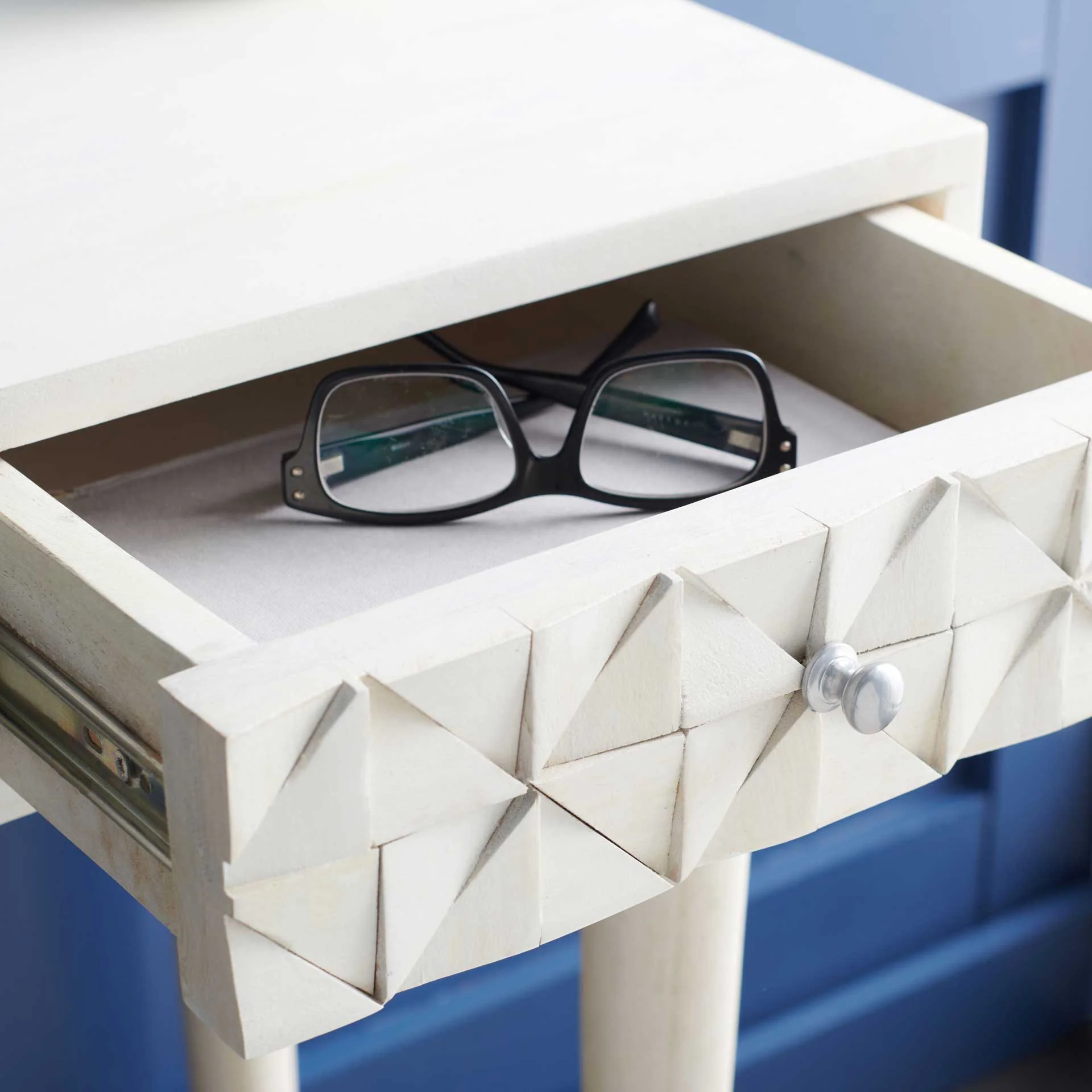 Zion Desk White Wash/Silver - Image 7