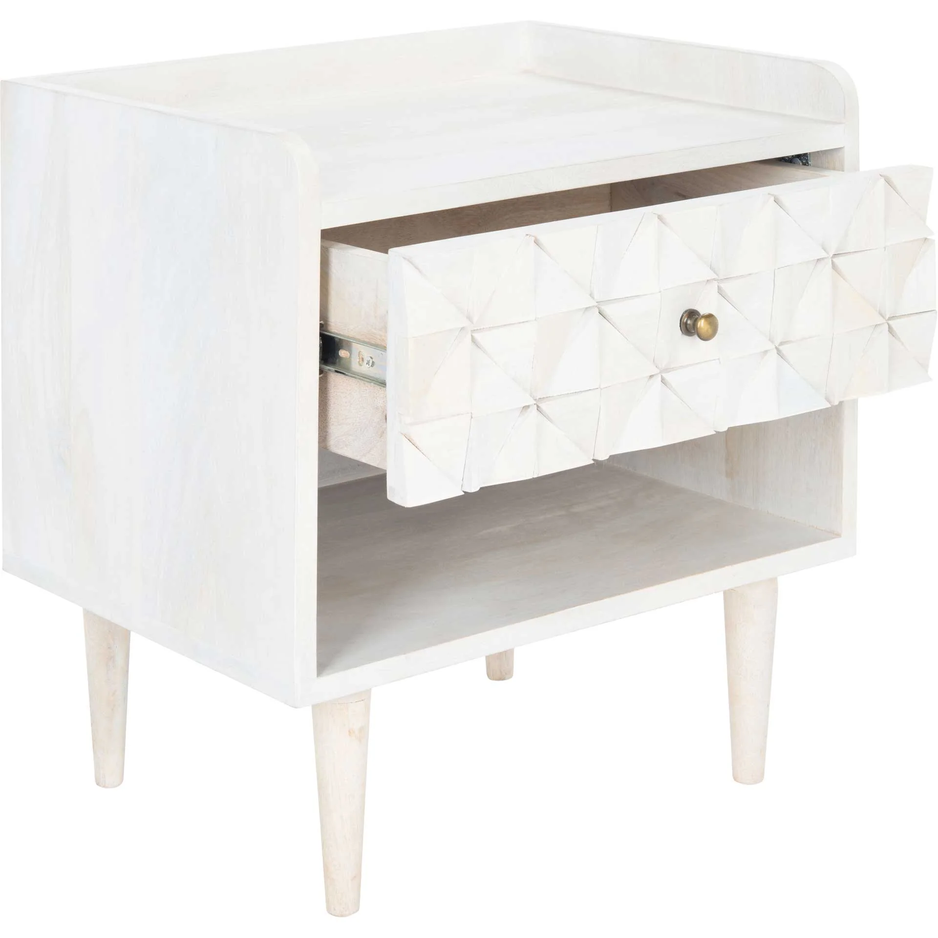 Zion Nightstand White Wash/Brass - Image 2