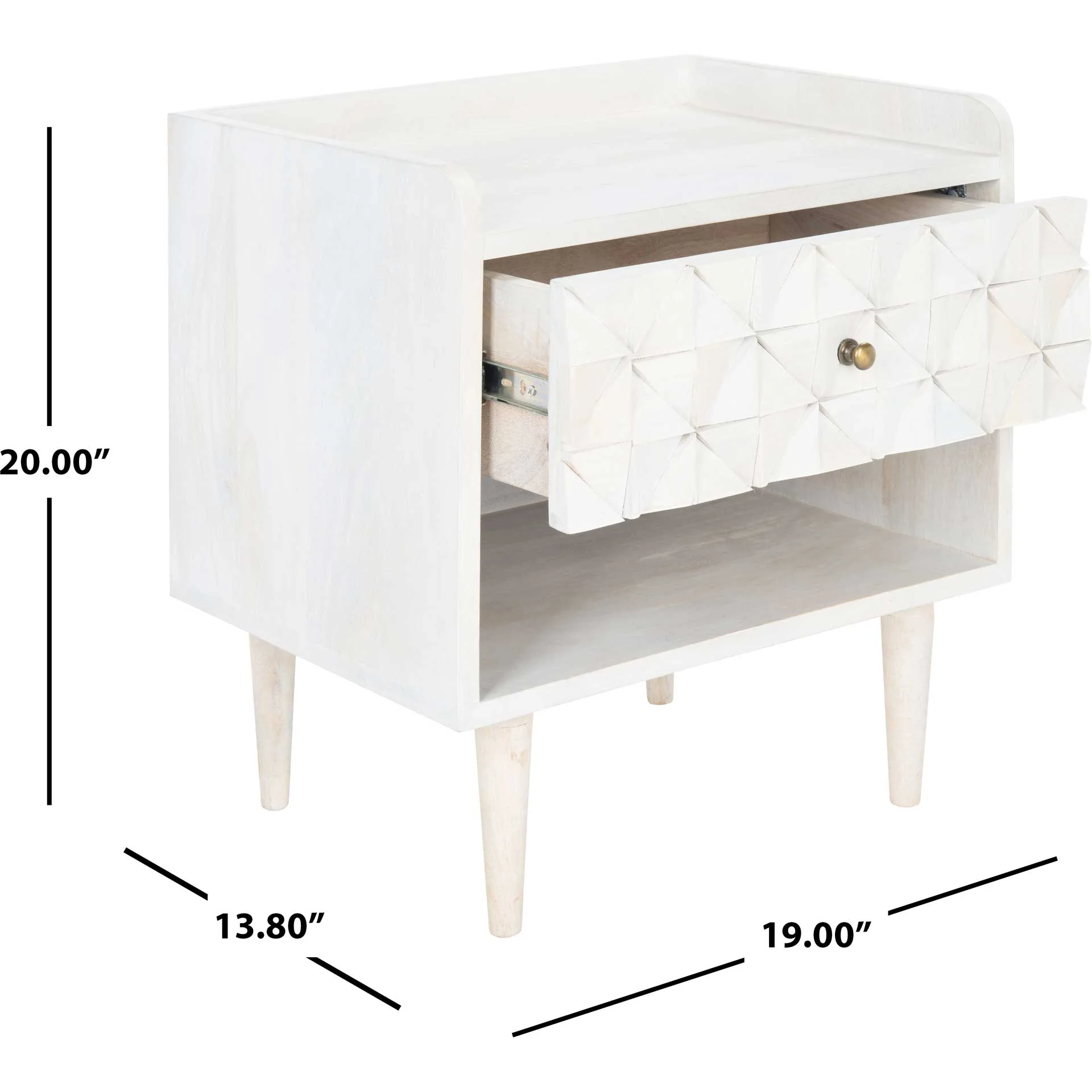 Zion Nightstand White Wash/Brass - Image 7