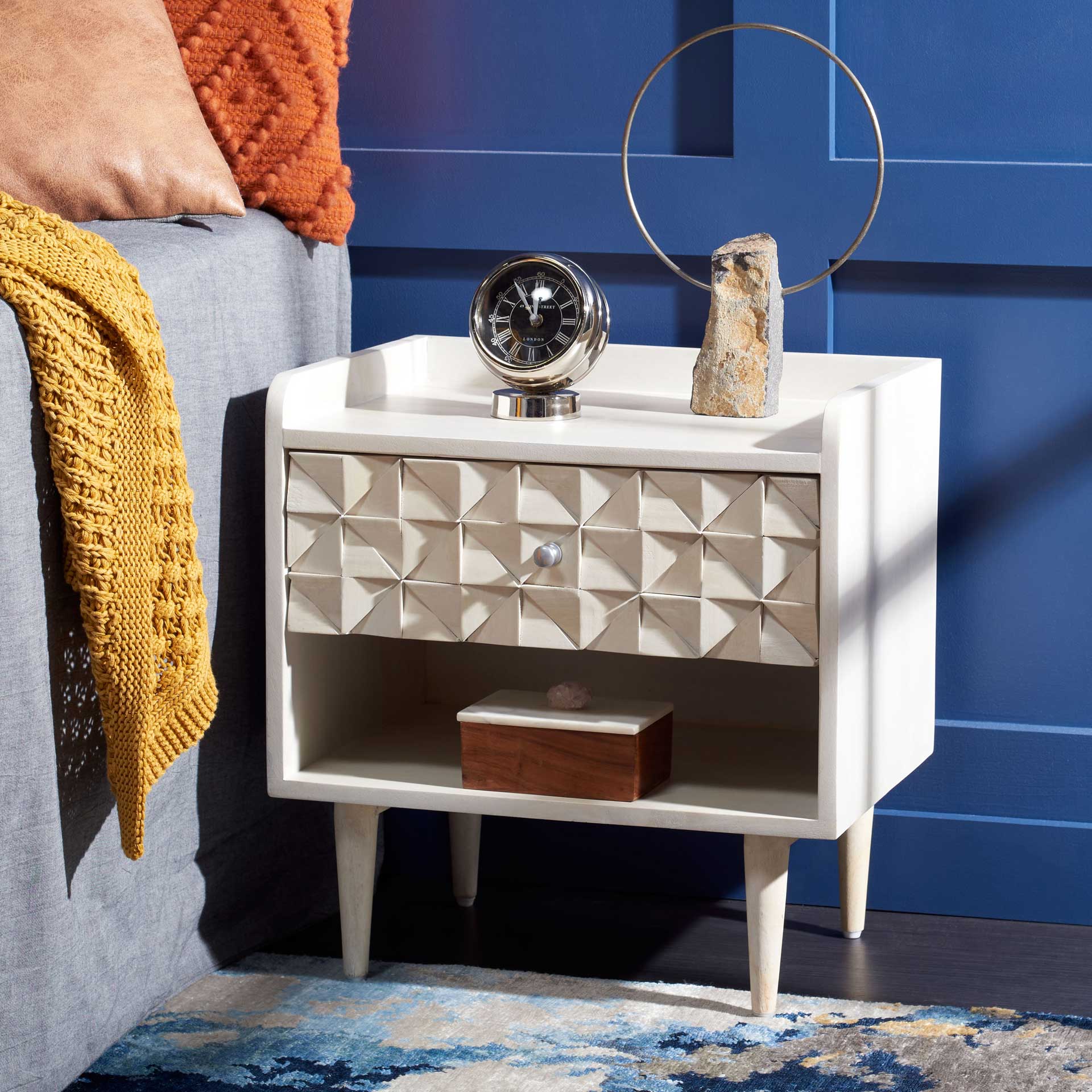 Zion Nightstand White Wash/Silver - Image 6