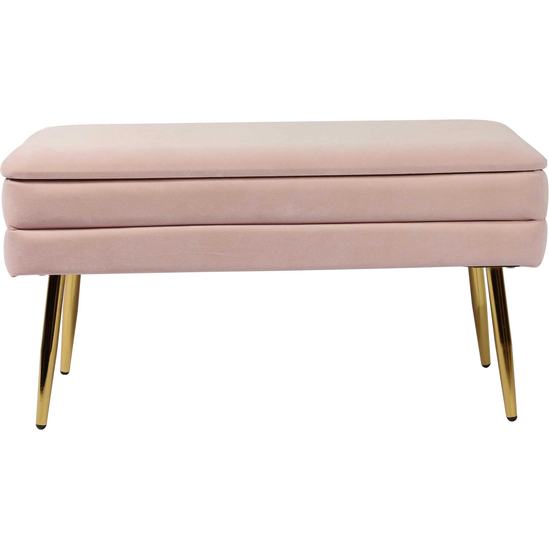 Zion Velvet Storage Bench Blush - Image 2
