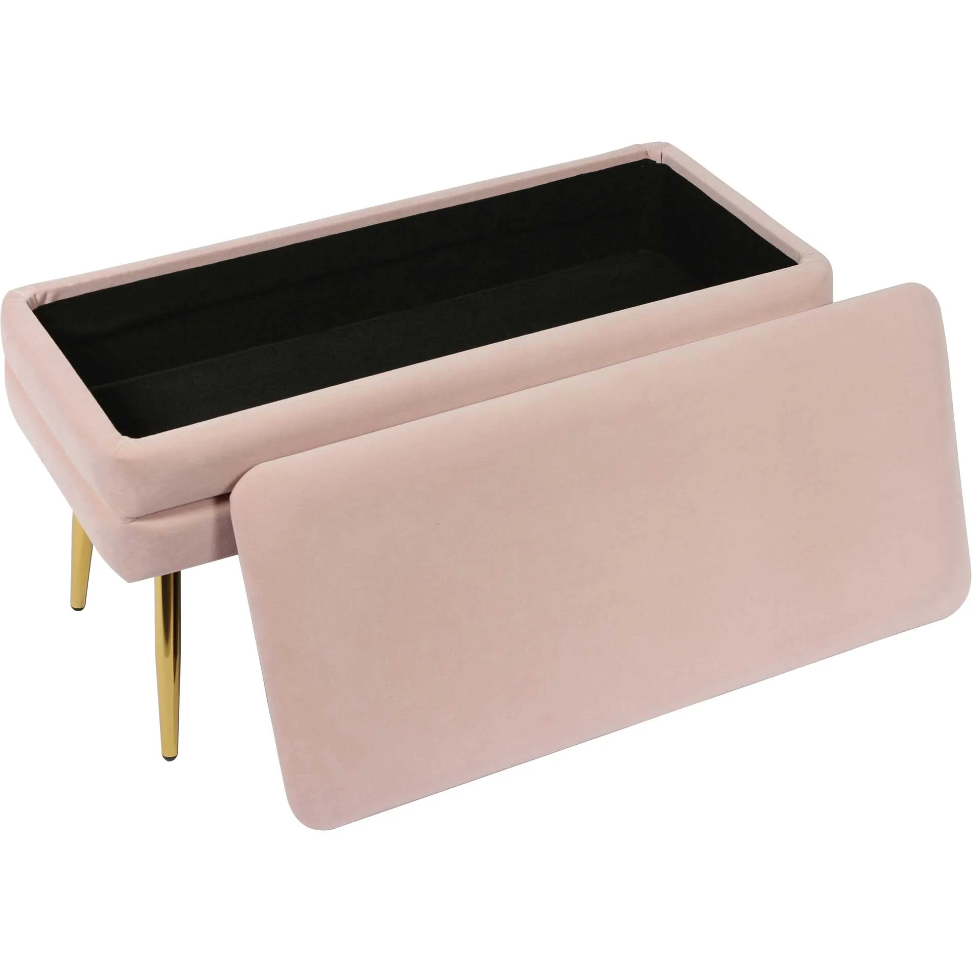 Zion Velvet Storage Bench Blush - Image 4
