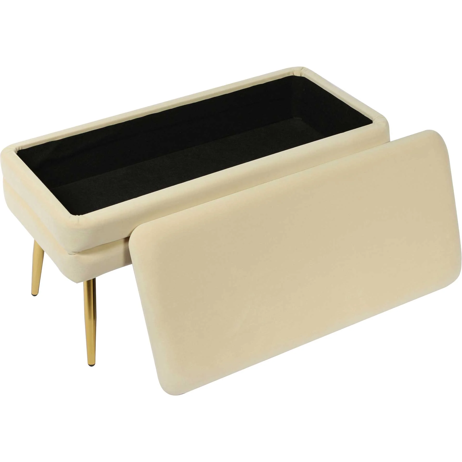 Zion Velvet Storage Bench Cream - Image 4