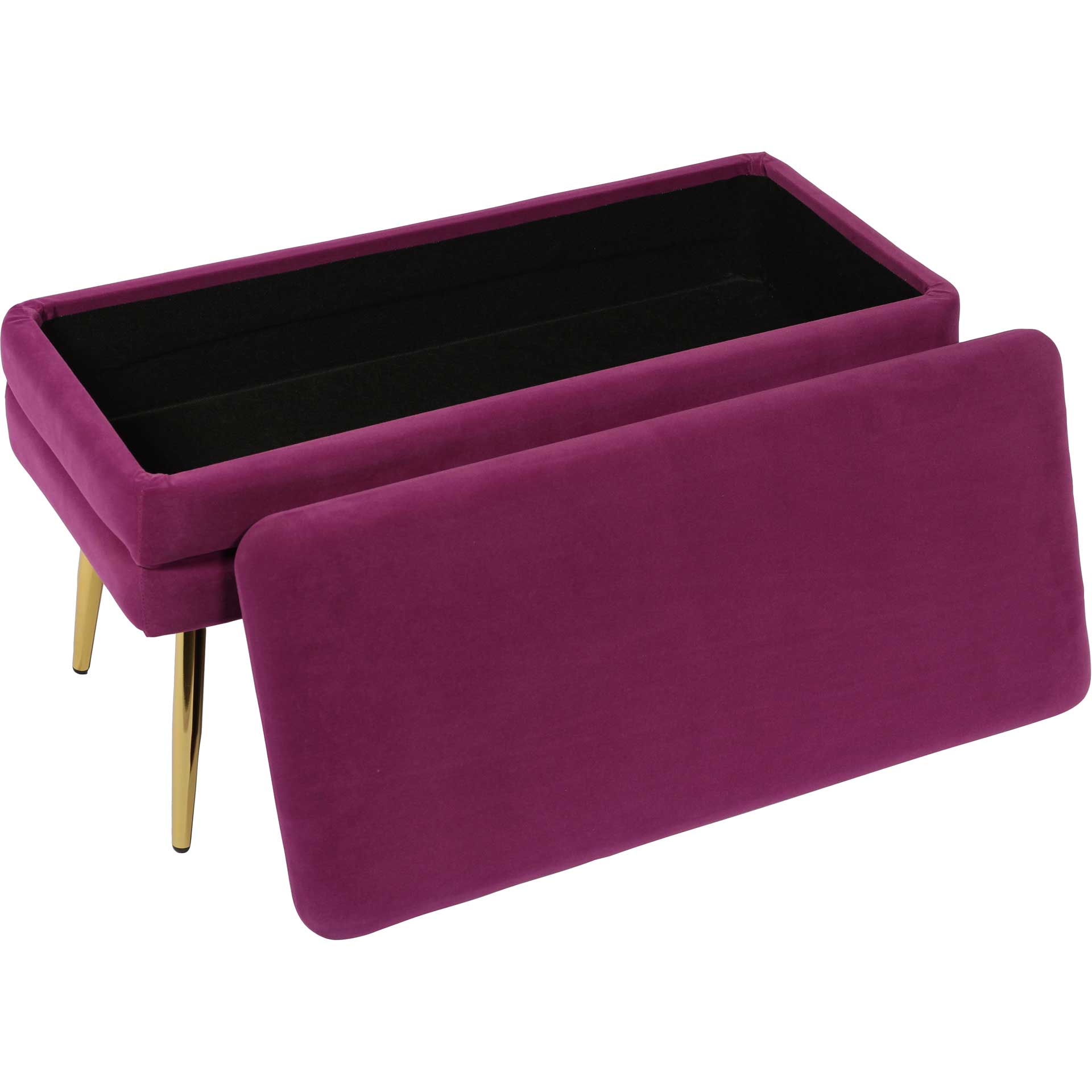 Zion Velvet Storage Bench Plum - Image 4