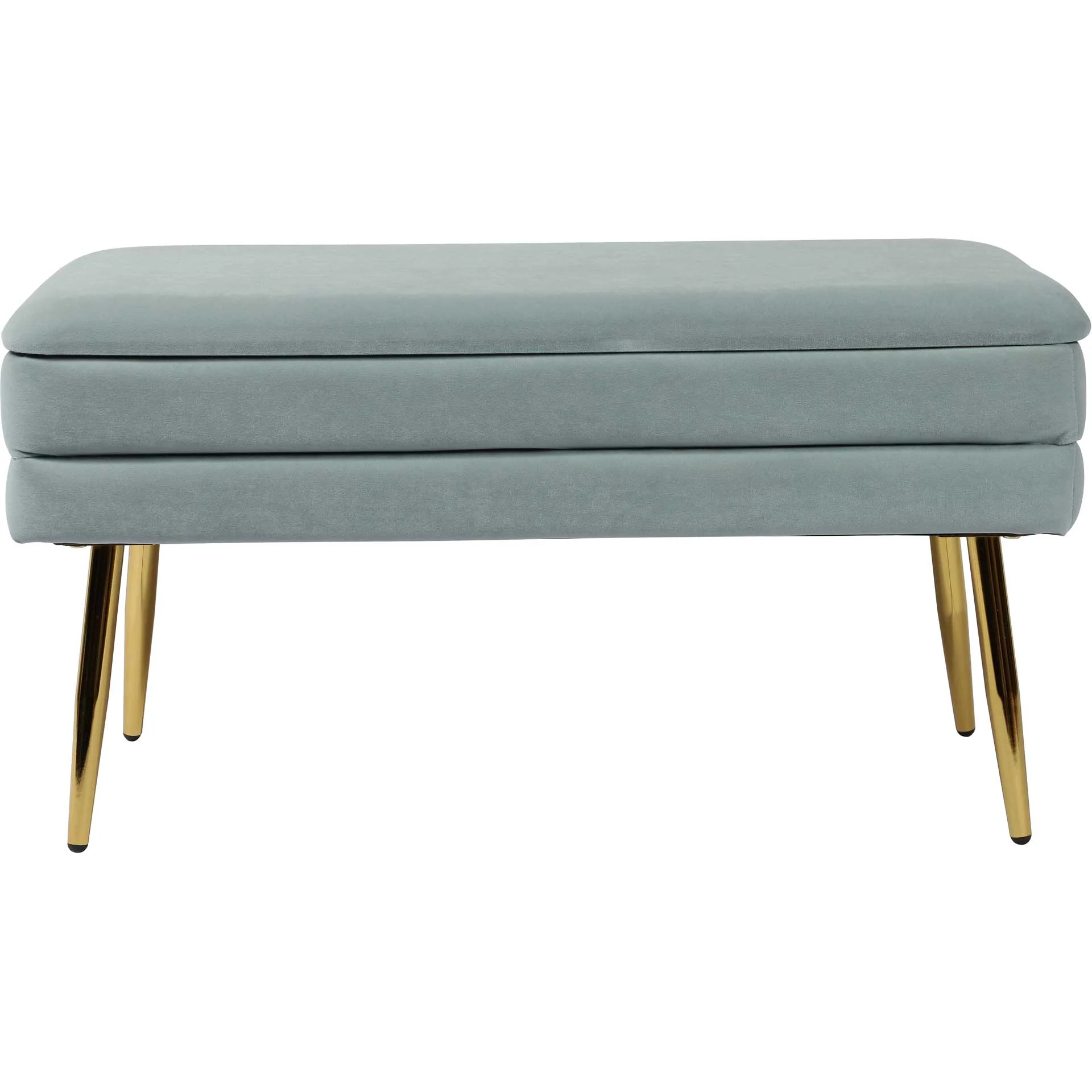 Zion Velvet Storage Bench Sea Blue - Image 2