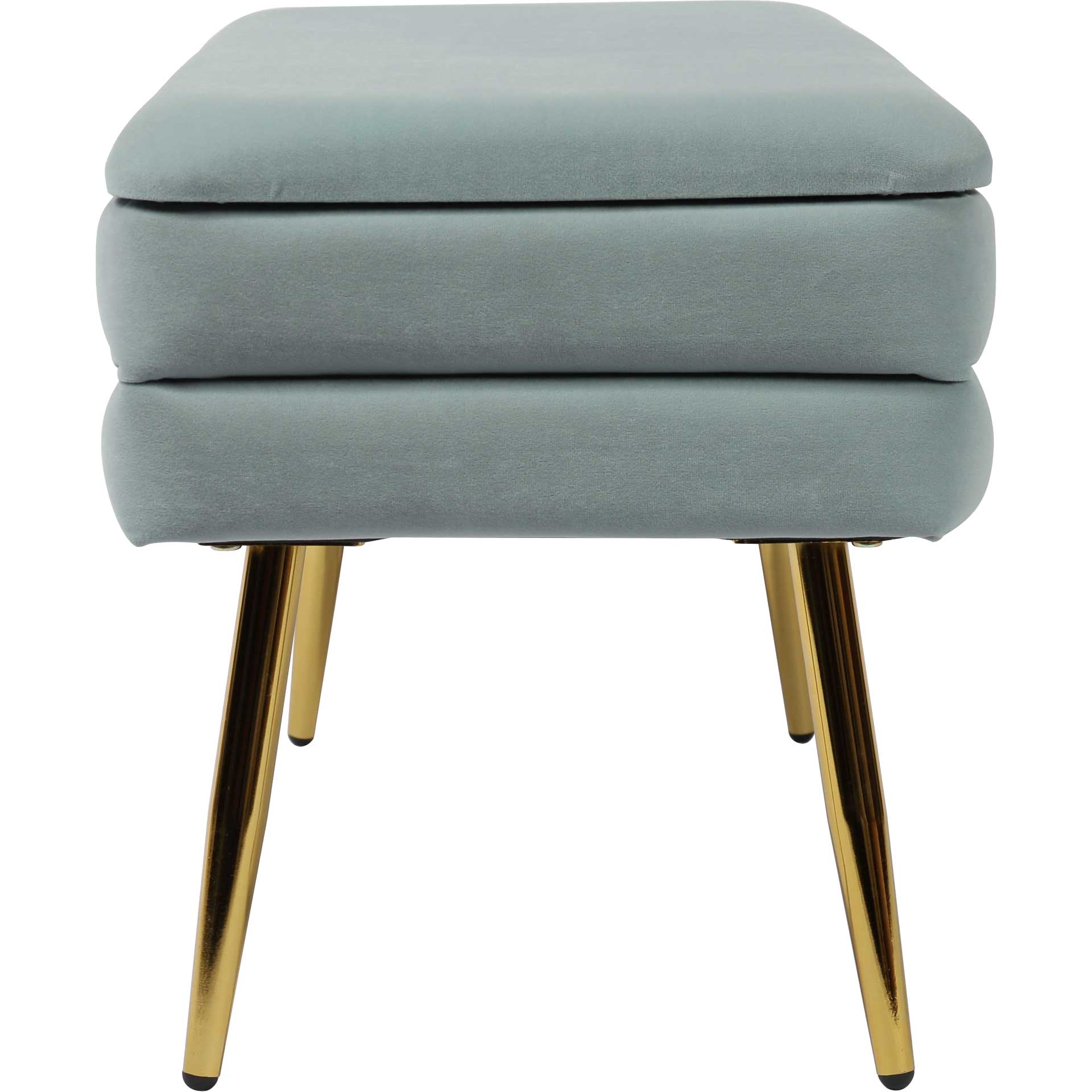 Zion Velvet Storage Bench Sea Blue - Image 3