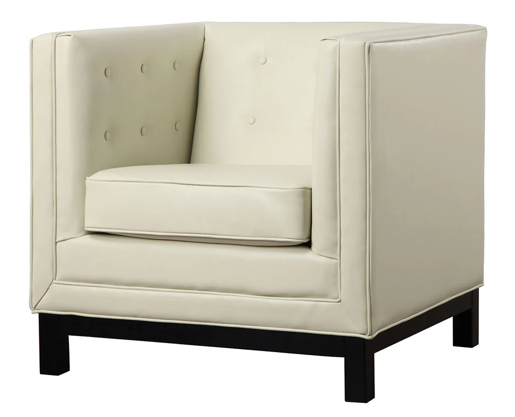 Ziv Cream Leather Chair - Image 2