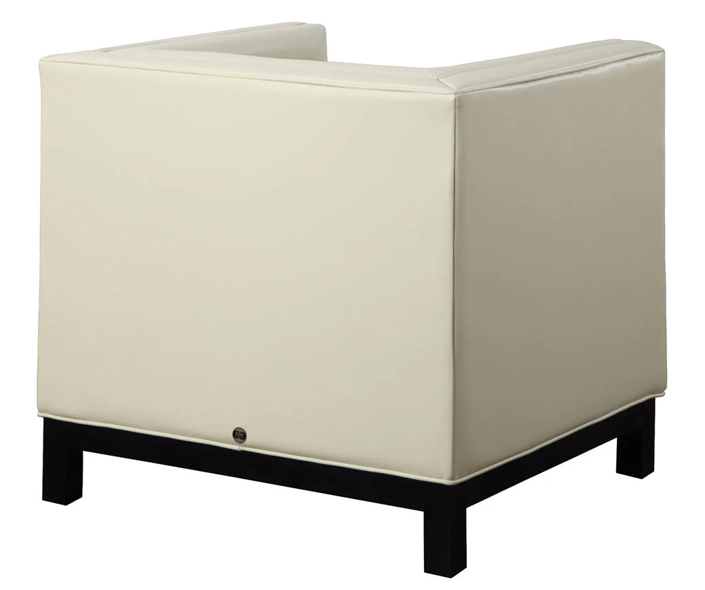 Ziv Cream Leather Chair - Image 4