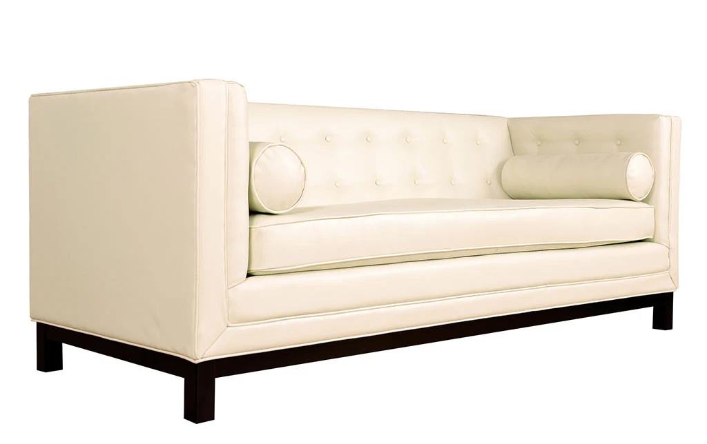Ziv Cream Leather Sofa - Image 2