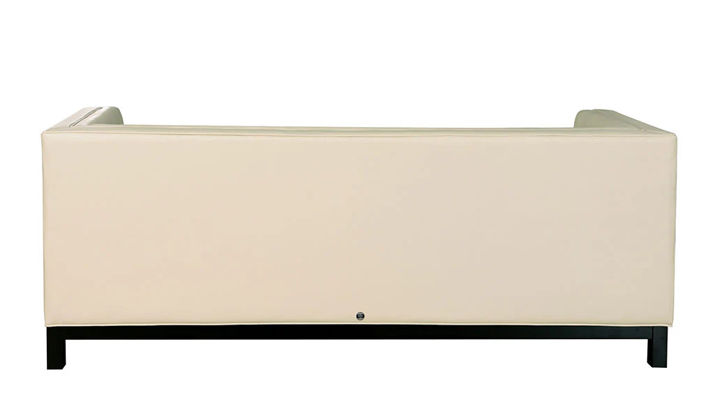 Ziv Cream Leather Sofa - Image 3