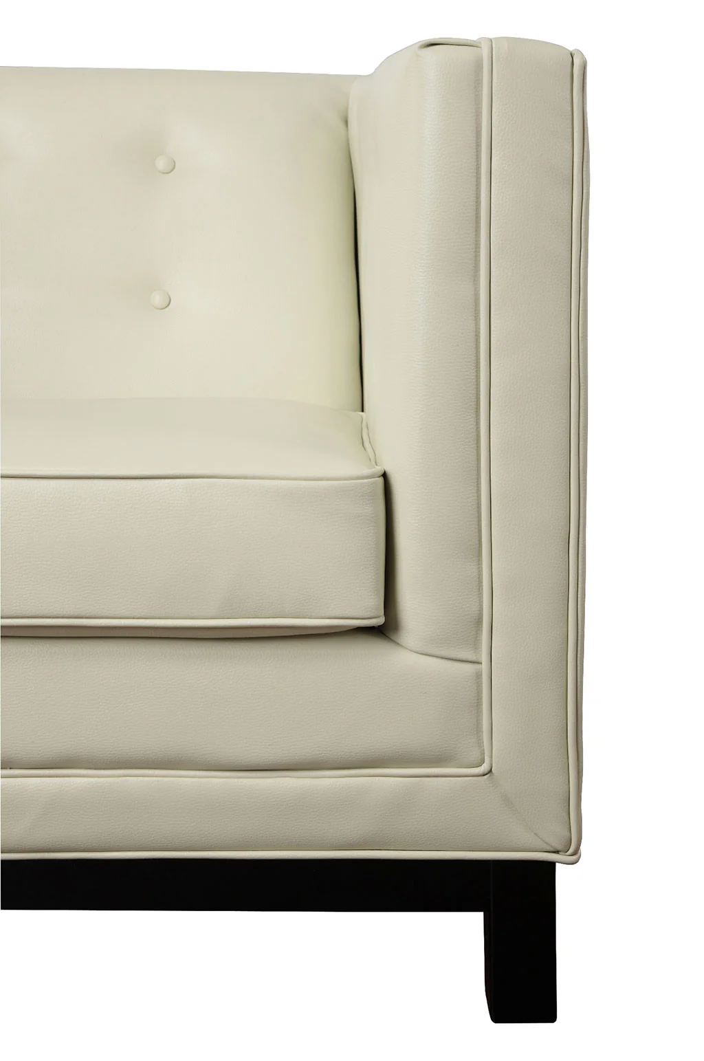Ziv Cream Leather Sofa - Image 4