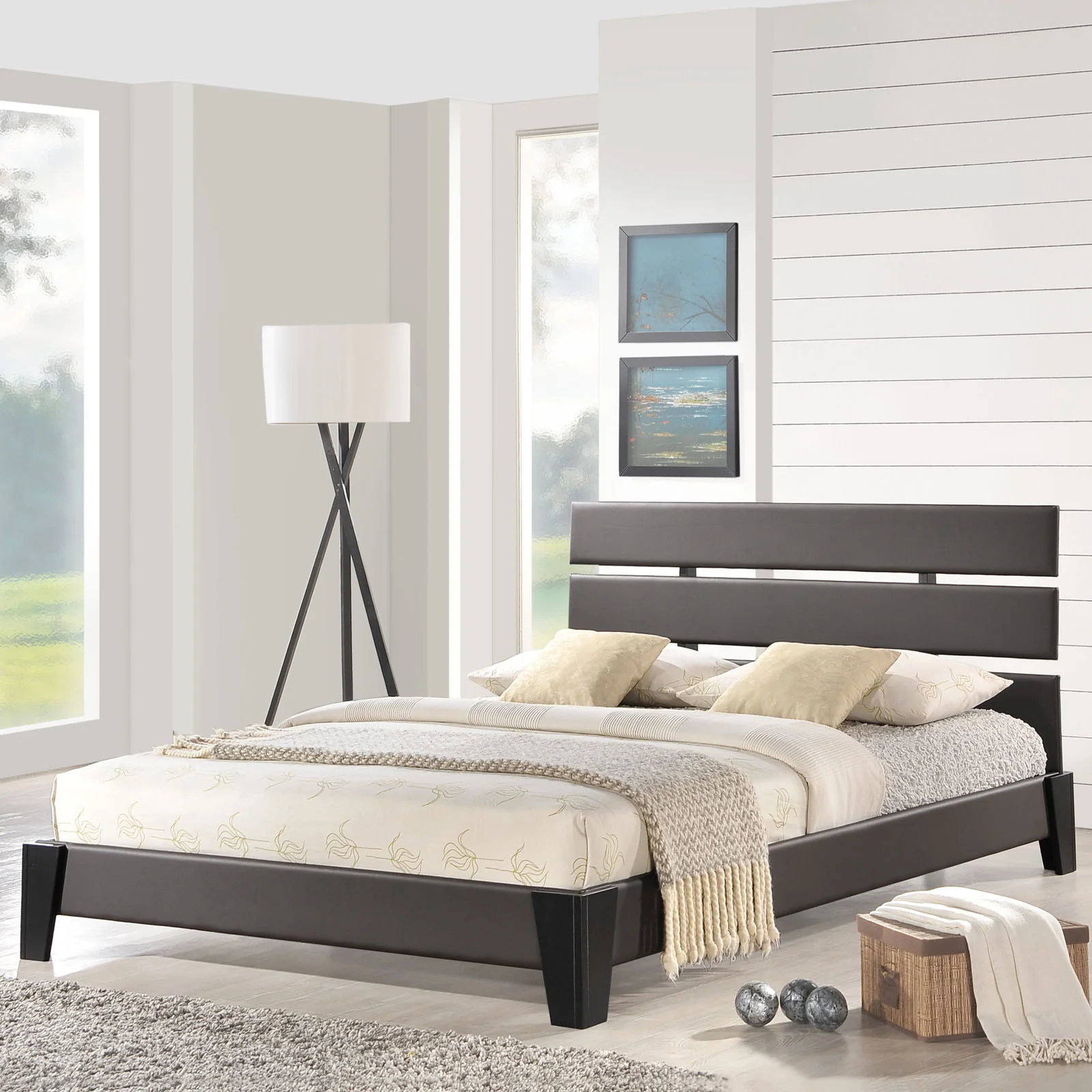 Zoar Queen Vinyl Bed Brown - Image 3