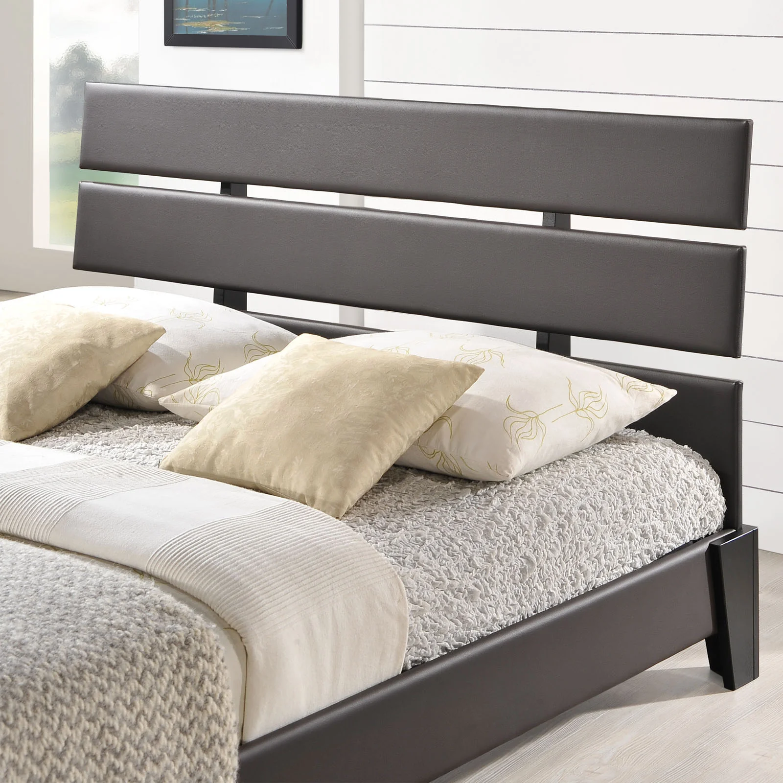 Zoar Queen Vinyl Bed Brown - Image 4