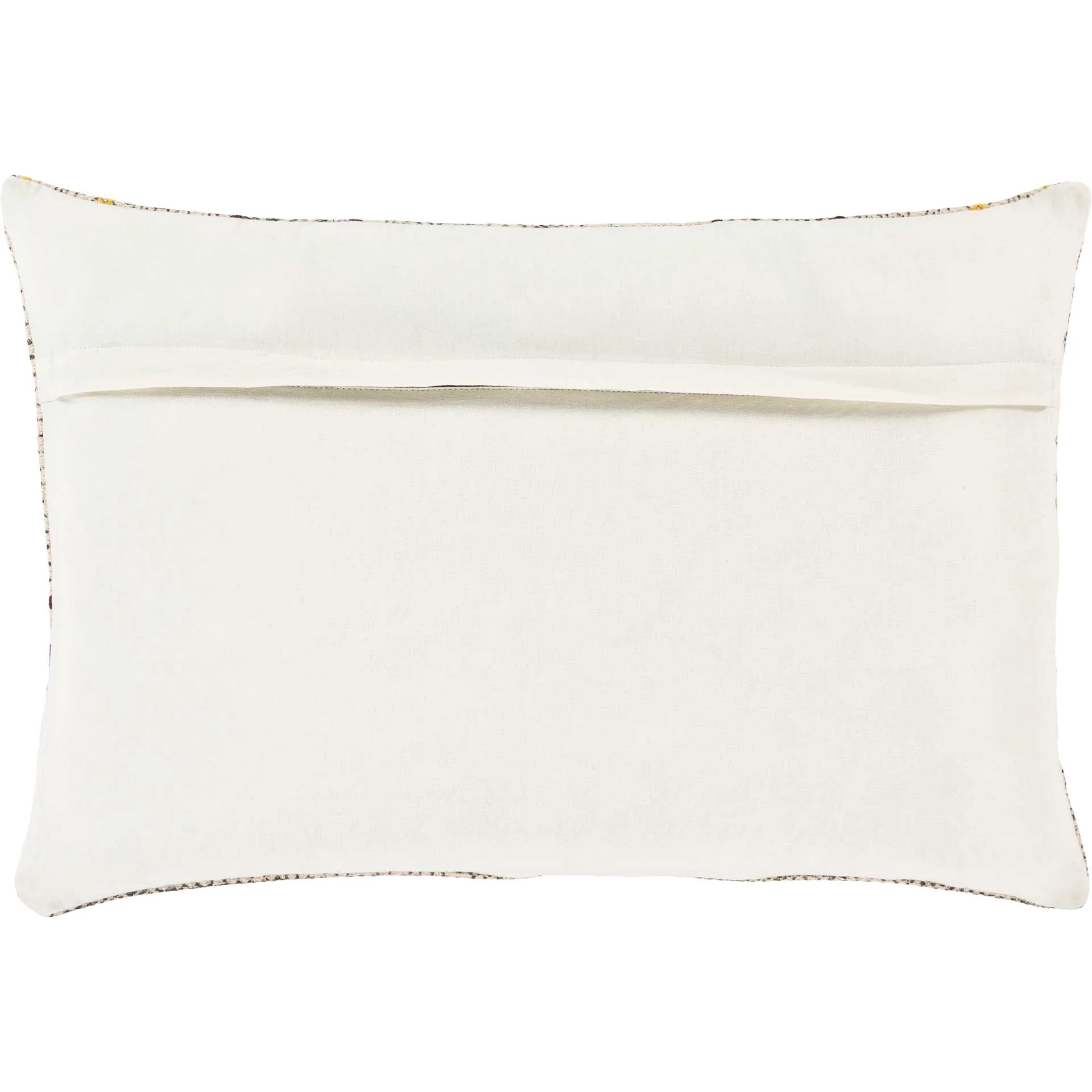 Zoey Lumbar Pillow Ivory/Burgundy/Bright Yellow - Image 2