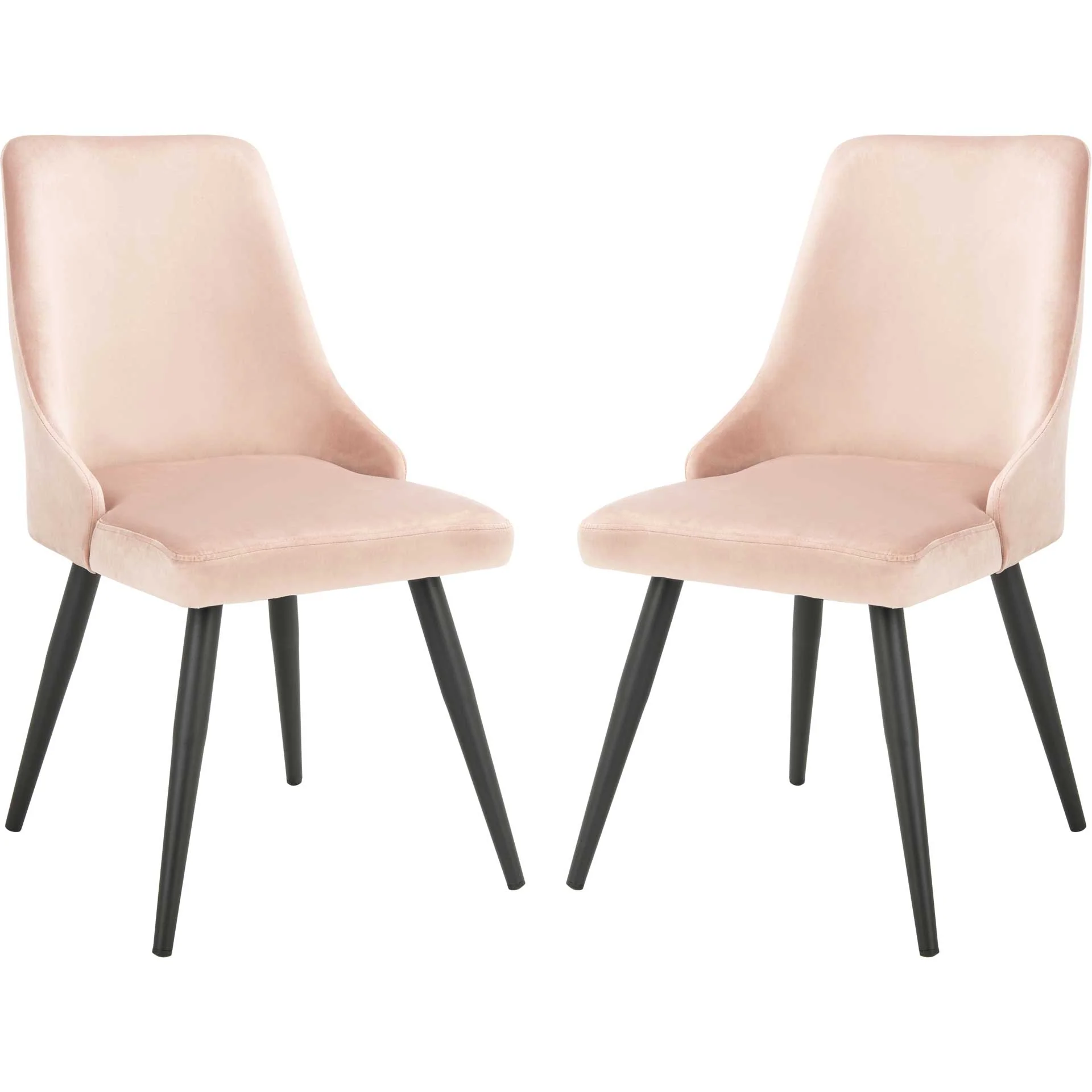 Zola Upholstered Dining Chair Dusty Blush/Black (Set of 2) - Image 2