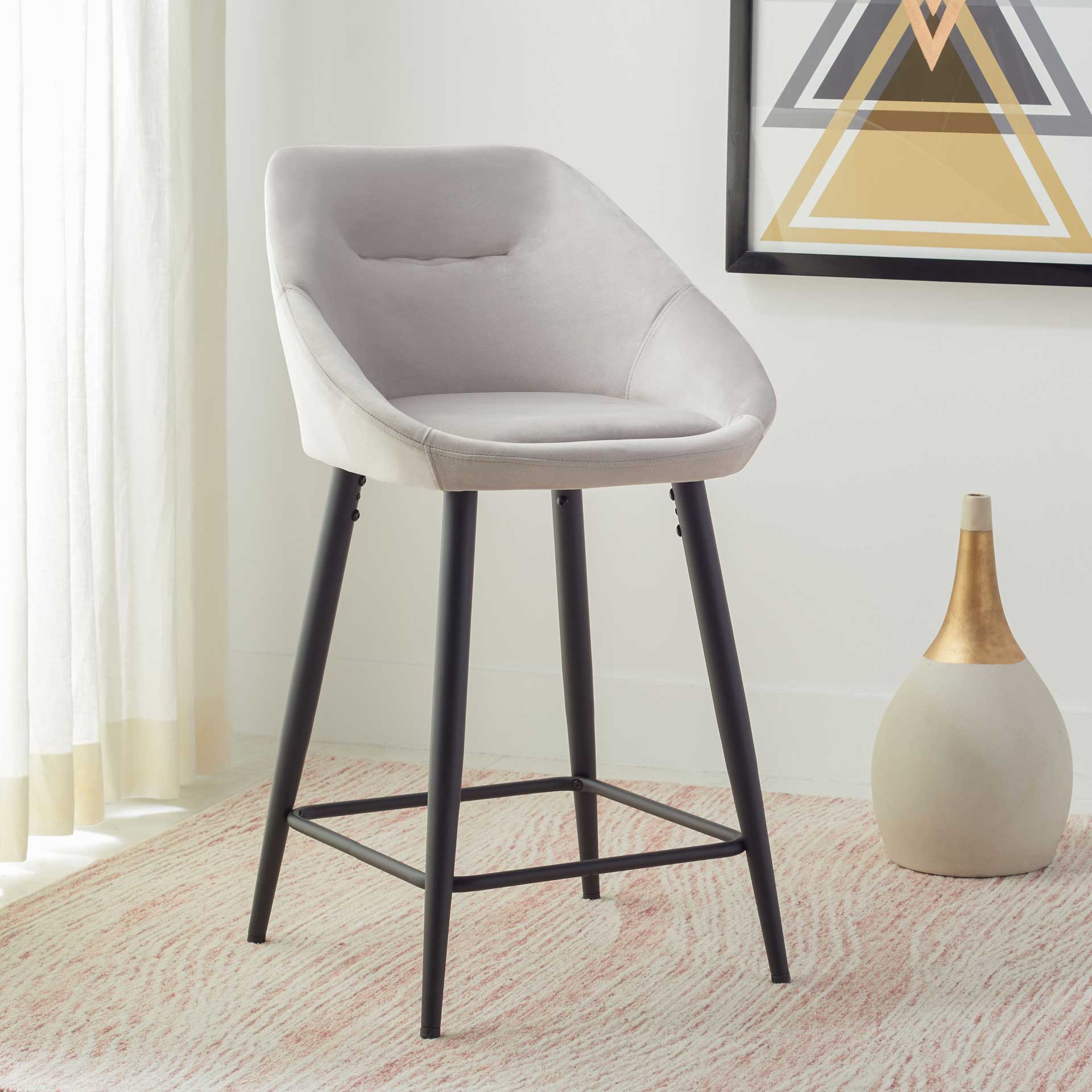 Zora Counter Stool Platinum/Black - Image 4