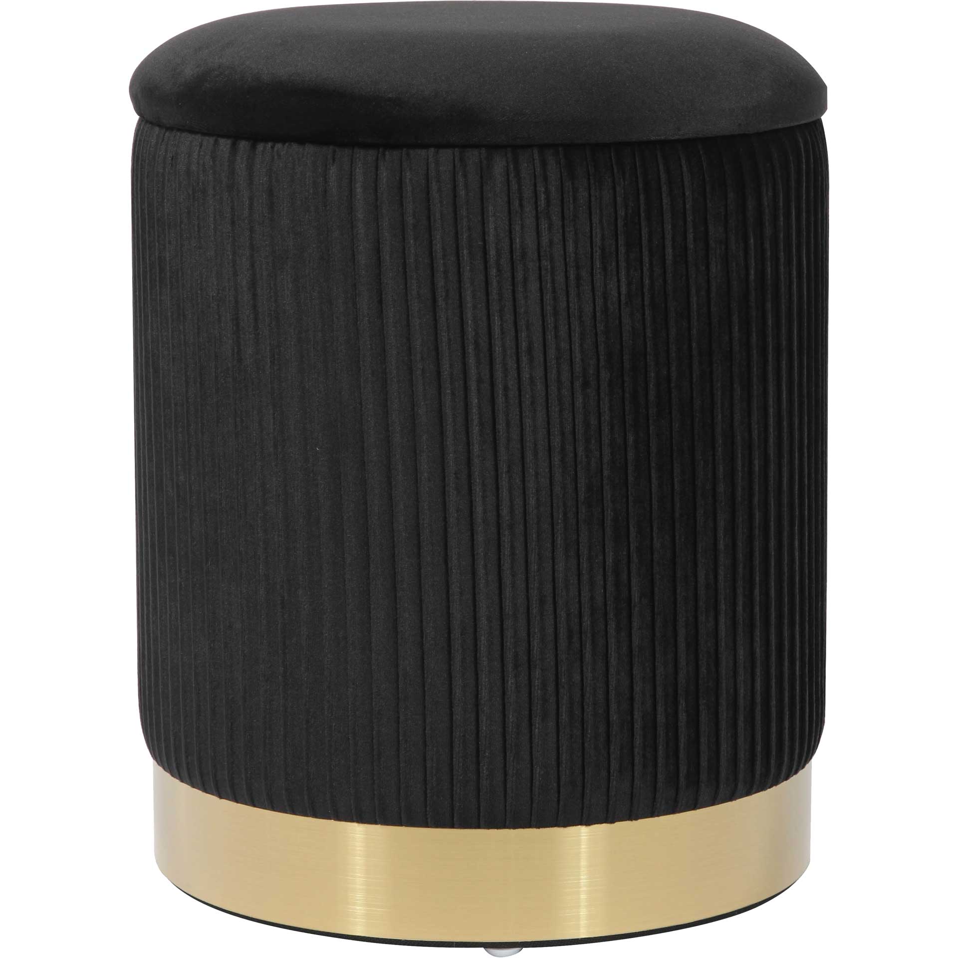 Zorn Velvet Storage Ottoman Black - Image 2