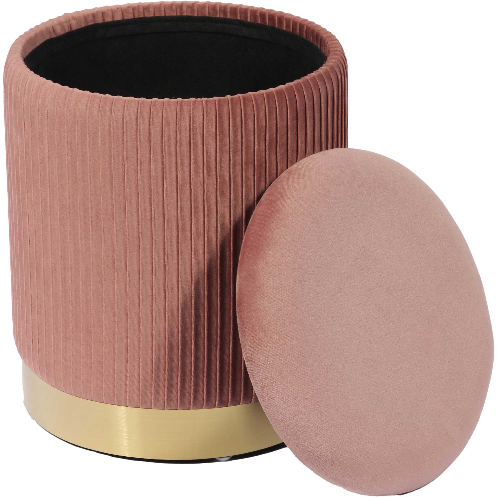 Zorn Velvet Storage Ottoman Blush - Image 3
