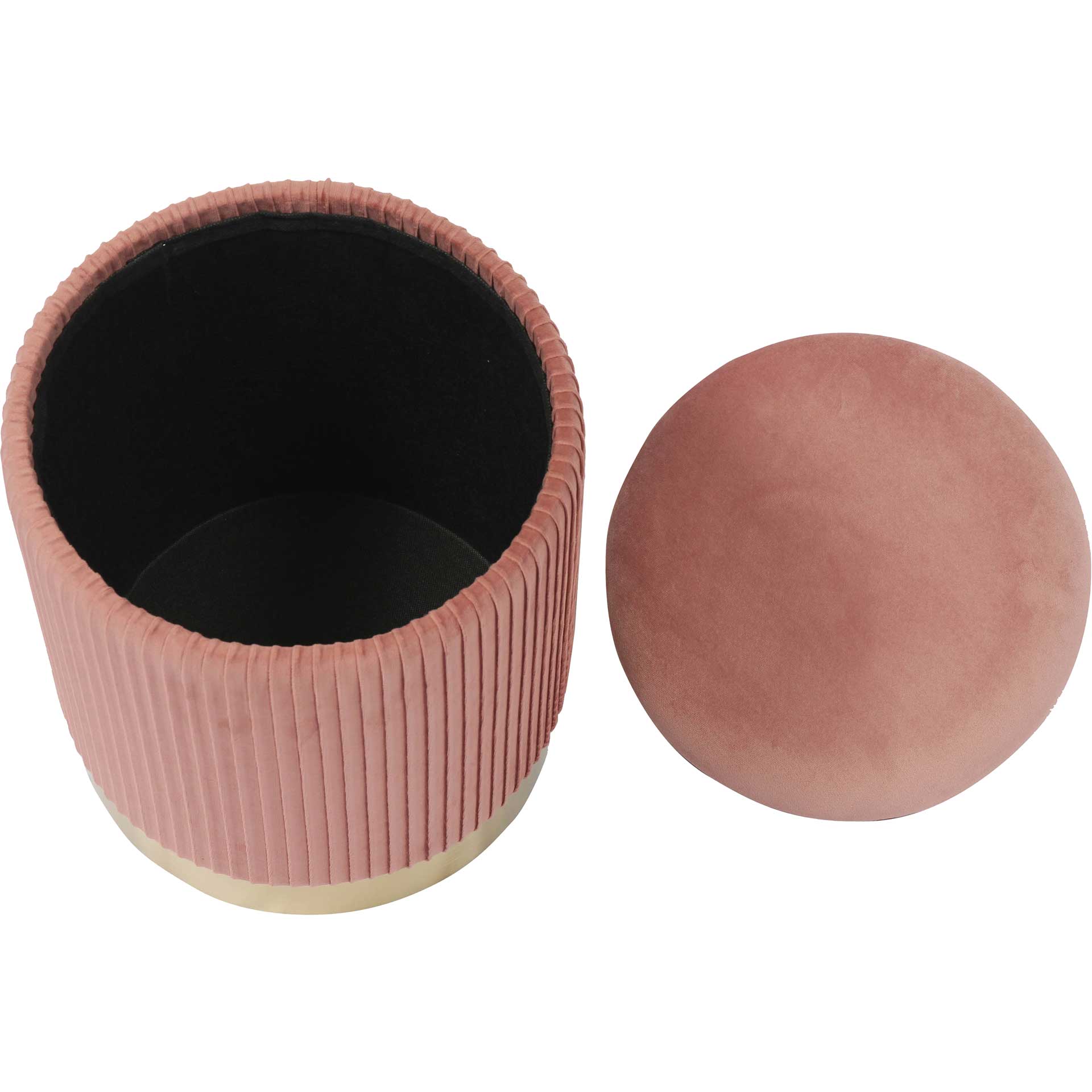 Zorn Velvet Storage Ottoman Blush - Image 4