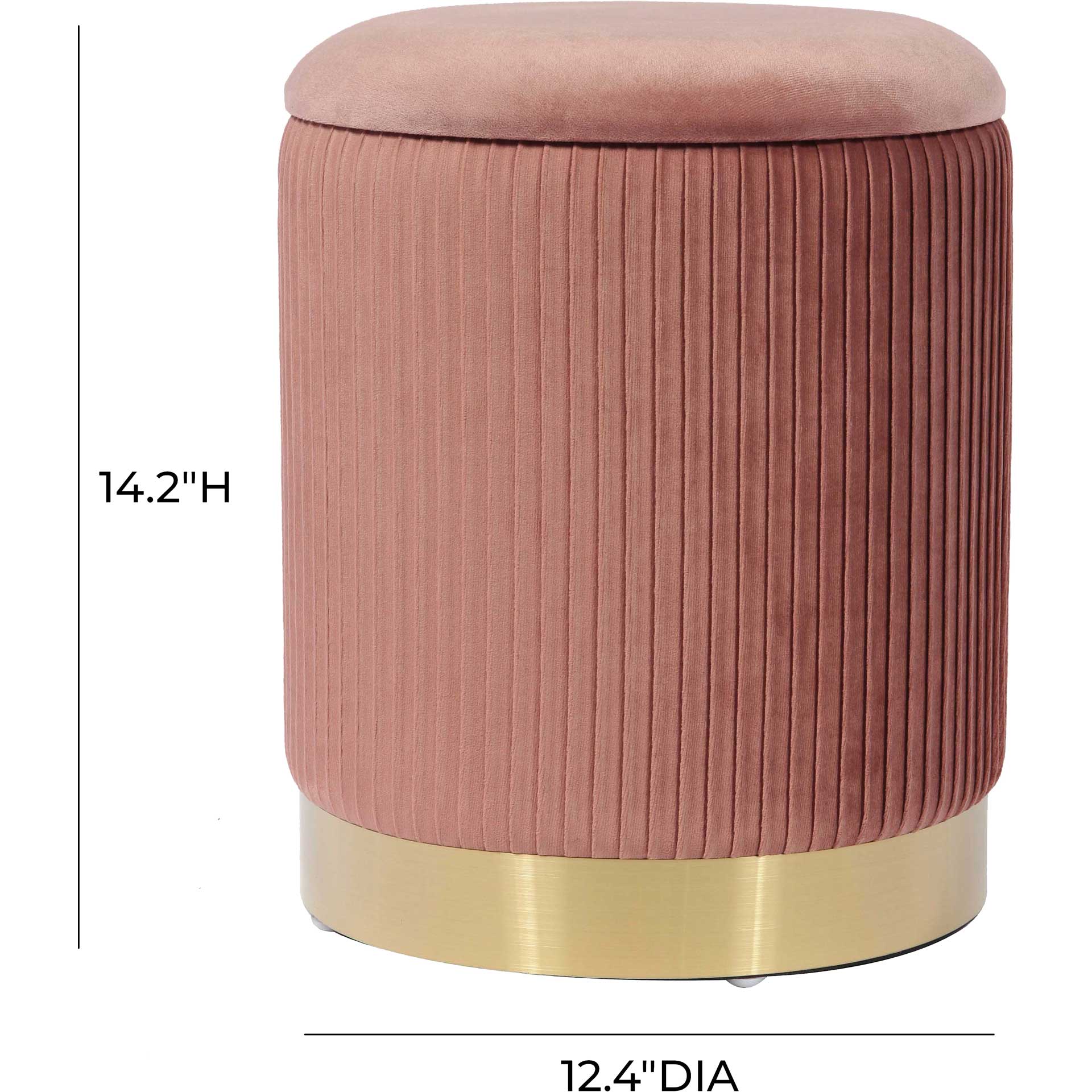 Zorn Velvet Storage Ottoman Blush - Image 7