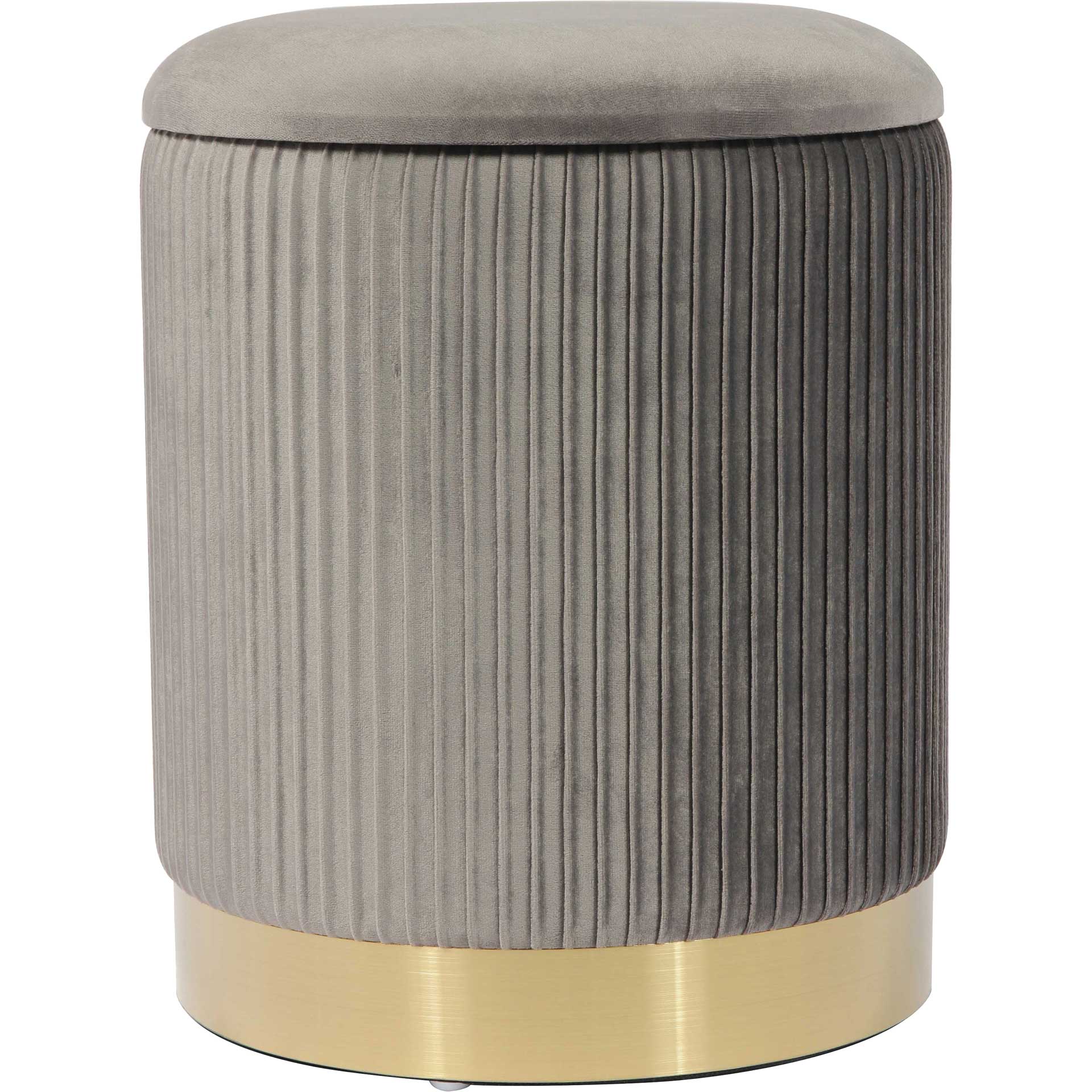 Zorn Velvet Storage Ottoman Gray - Image 2