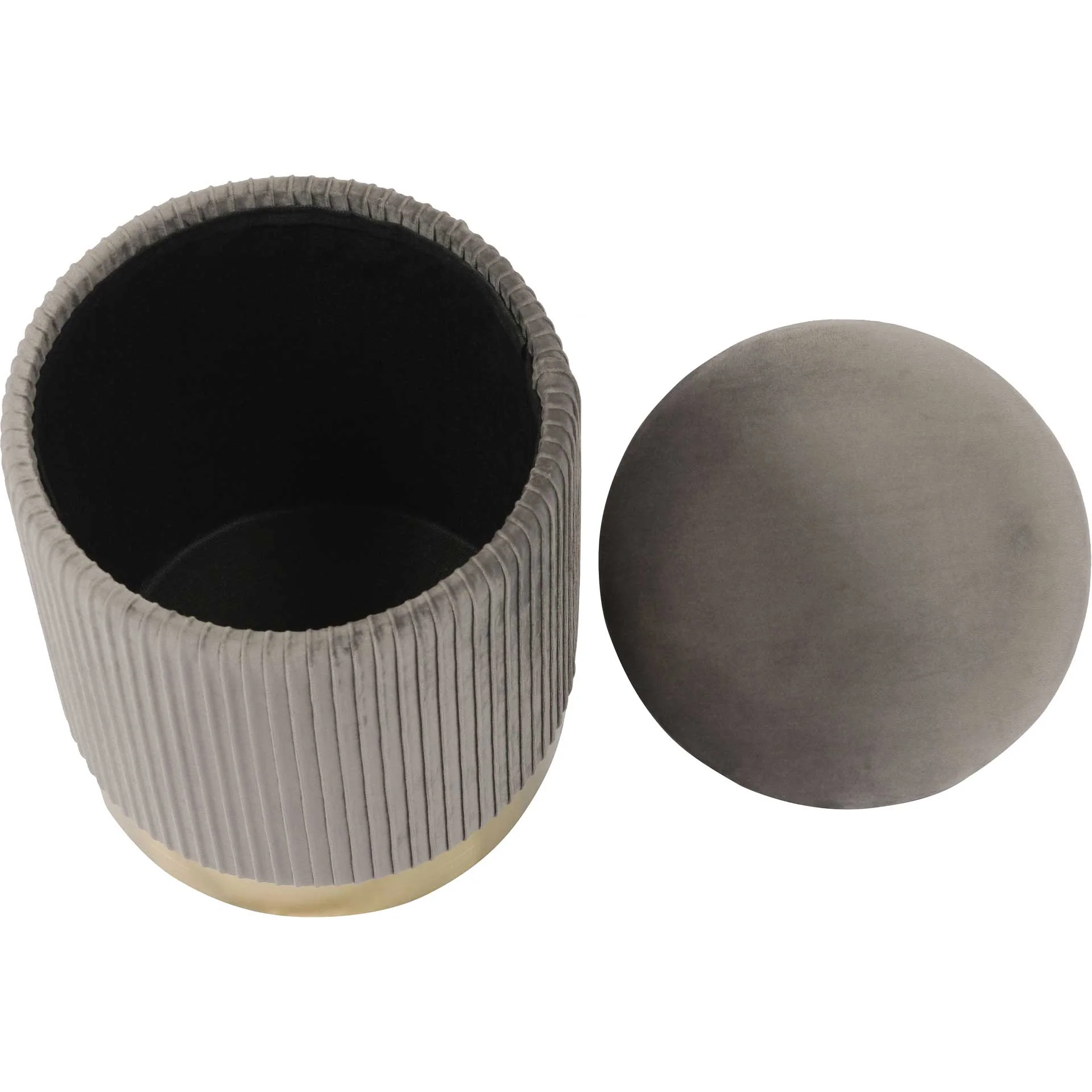 Zorn Velvet Storage Ottoman Gray - Image 4