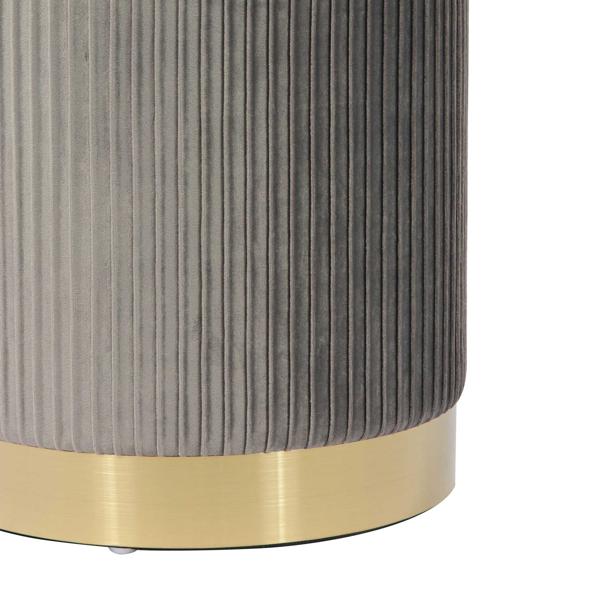 Zorn Velvet Storage Ottoman Gray - Image 5