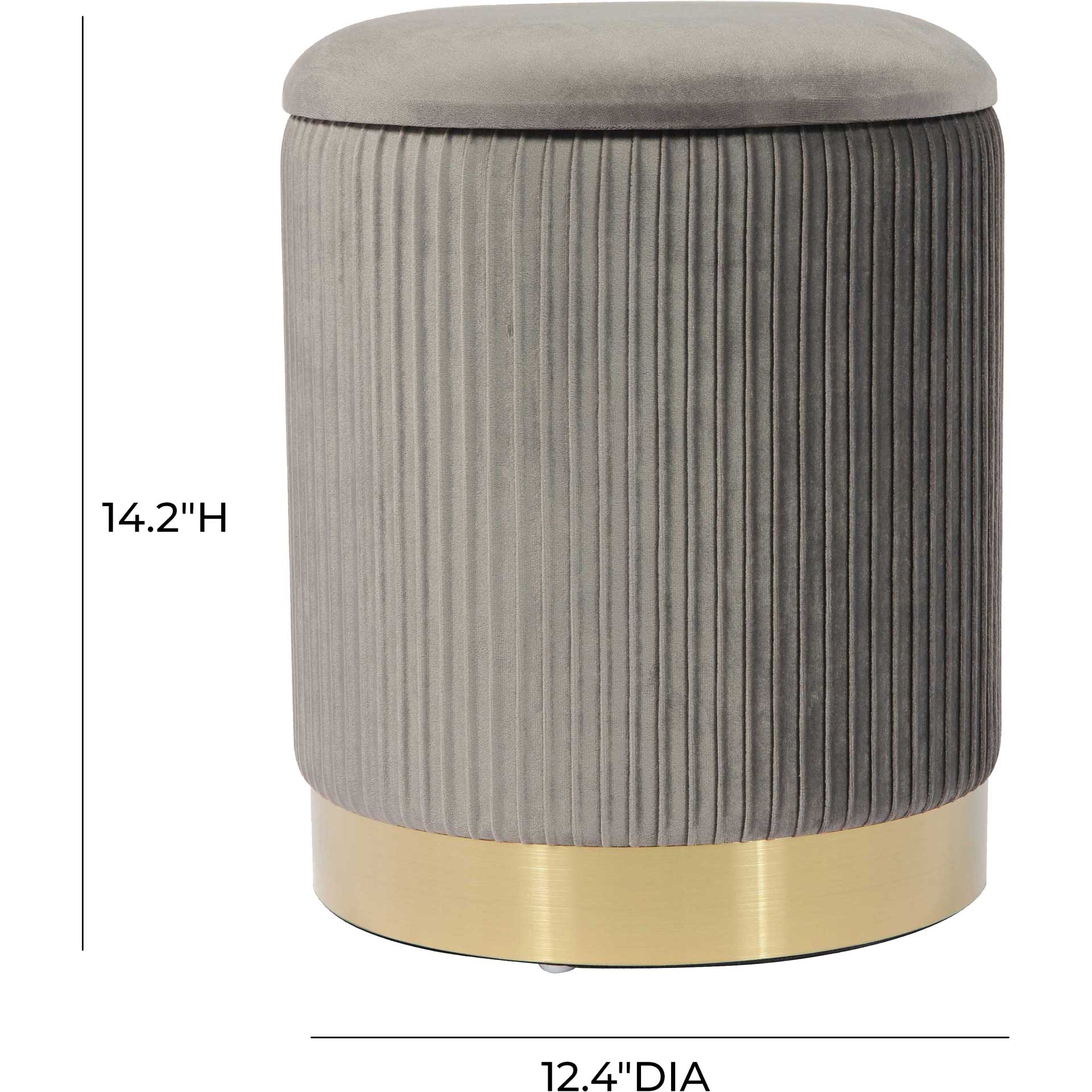 Zorn Velvet Storage Ottoman Gray - Image 7
