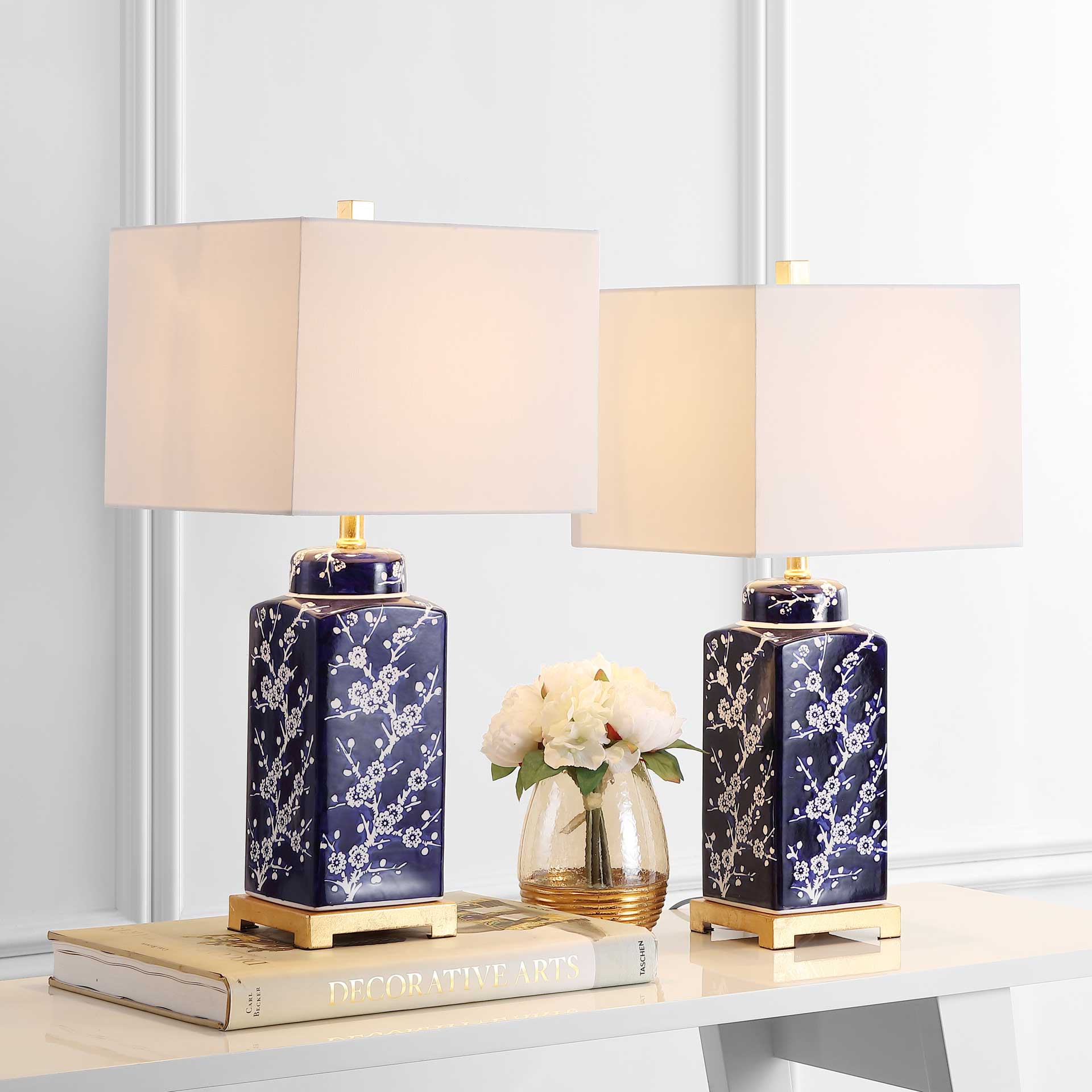 Zoya Table Lamp Navy/White (Set of 2) - Image 6